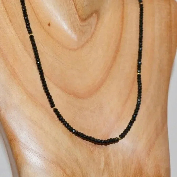 MC - Unisex Long Black Spinel Necklace - Picture 4 of 5